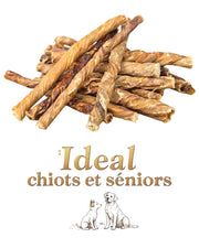 FRIANDISE POUR CHIEN Torsadés de veau - 100% Naturel FRANCE CROQUETTES
