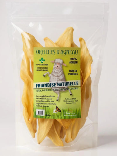 FRIANDISE POUR CHIEN Oreilles d'agneau (Digestion sensible️) FRANCE CROQUETTES
