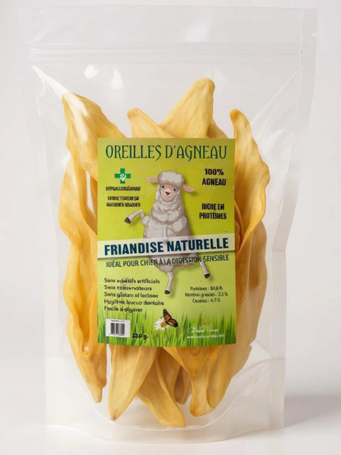 FRIANDISE POUR CHIEN Oreilles d'agneau (Digestion sensible️) FRANCE CROQUETTES