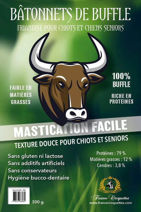 FRIANDISE POUR CHIEN Bâtonnets de buffle FRANCE CROQUETTES