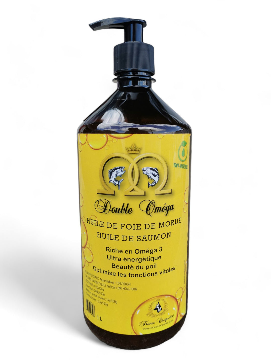 Chien Huile De Foie De Morue- Pure Source Naturelle De Vitamine D Et D' Omégas-3 Huile Saumon