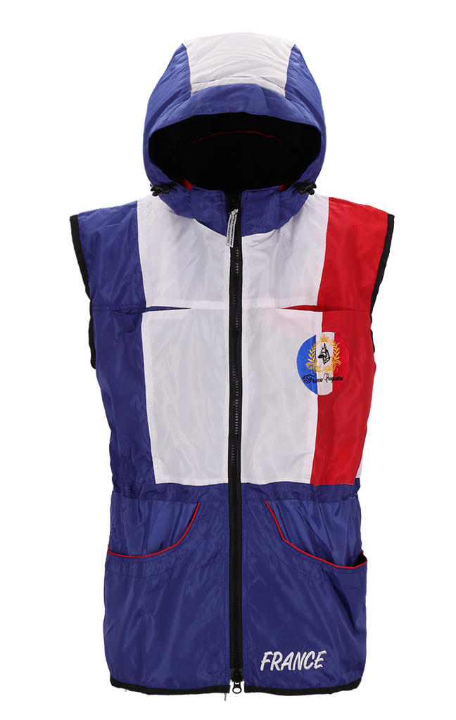 Gilet Conducteur Canin Bleu Blanc Rouge Robuste et Leger Unisexe Multipoches Nylon de Qualite France Croquettes